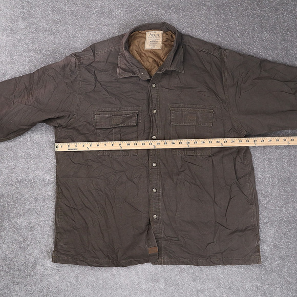 VTG 90s Arrow Blue Jean Co Sun Faded 2XL Brown Long Sleeve Full Snap Work Jacket - Picture 4 of 11